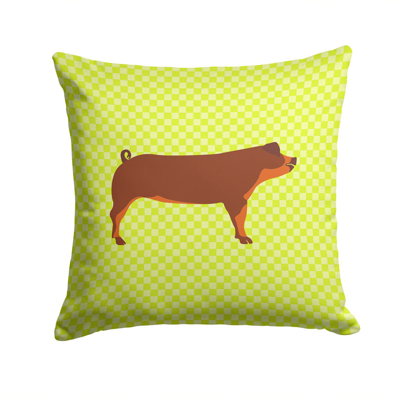 Duroc Throw Pillow, Green, 14" x 14"