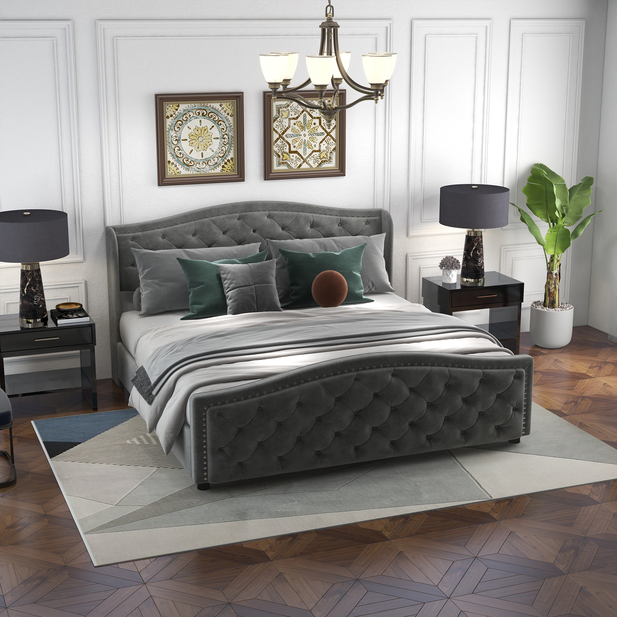 Marlon tufted deals upholstered bed