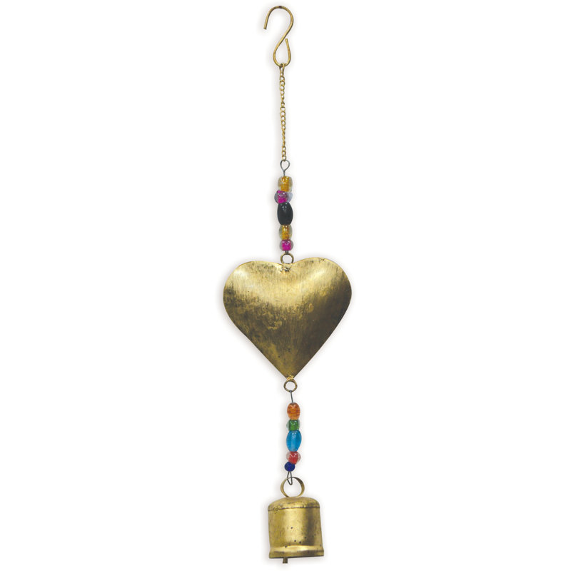 BoHo   Heart Bell, Gold  - Set of 2