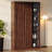 55.12" Retro Light Luxury Walnut Color Wine Cabinet & Display Cabinet Combination, Tempered Glass Door