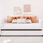 Lit de jour ergonomique simple beige avec rangement en velours extensible amovible et compact