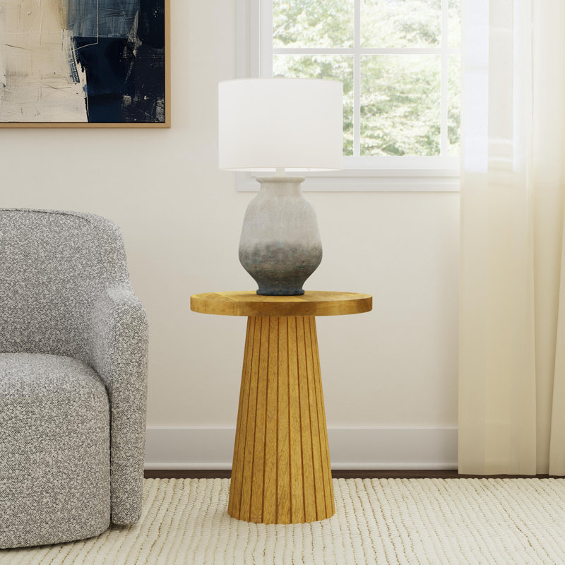 Table d'appoint Ebern Designs, Naturel / naturel