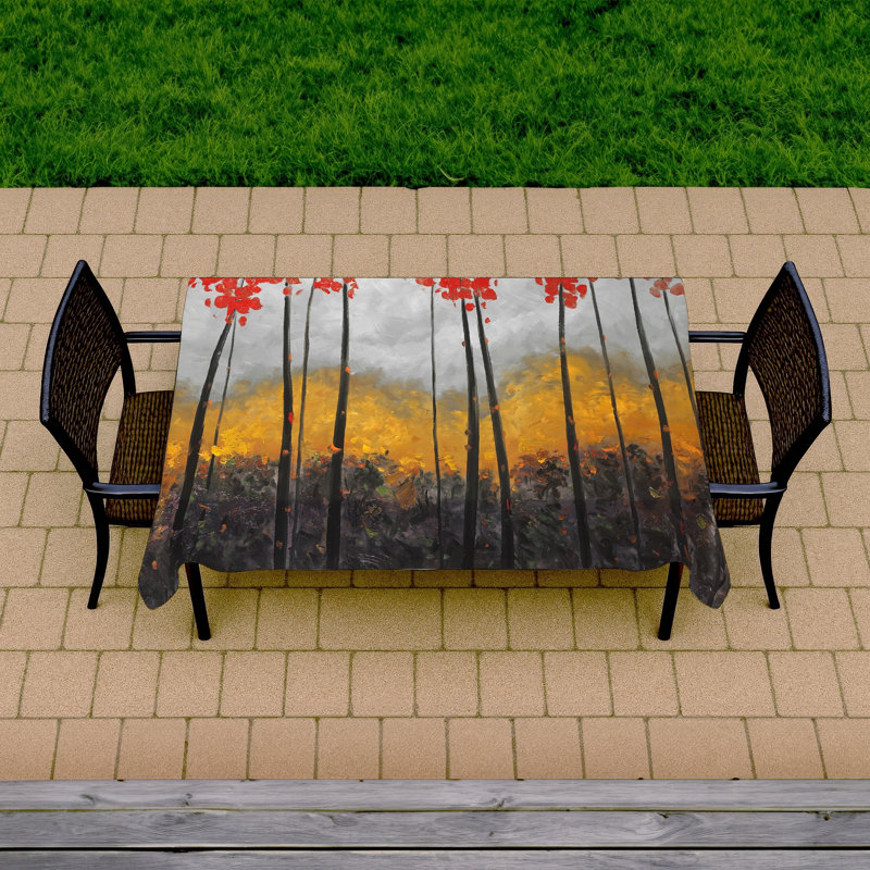 Abstract Autumn Trees Tablecloth - Indoor/Outdoor Home Decor
