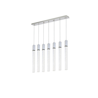 Luminaire suspendu rectangulaire à 7 lumières pour îlot de cuisine Aliha