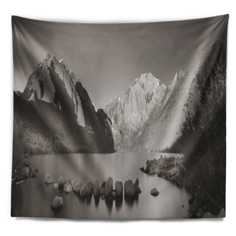 Tapisserie de panorama snow mountain lake, H 32 po x l 39 po