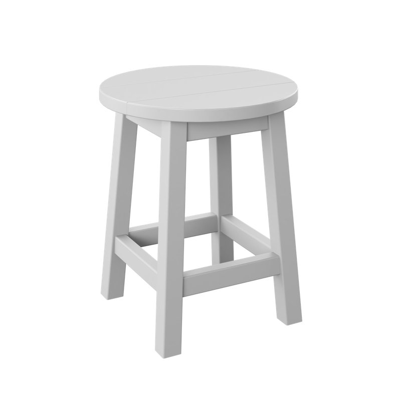  Tabouret de bar rond. Blanc, Blanc, Blanc