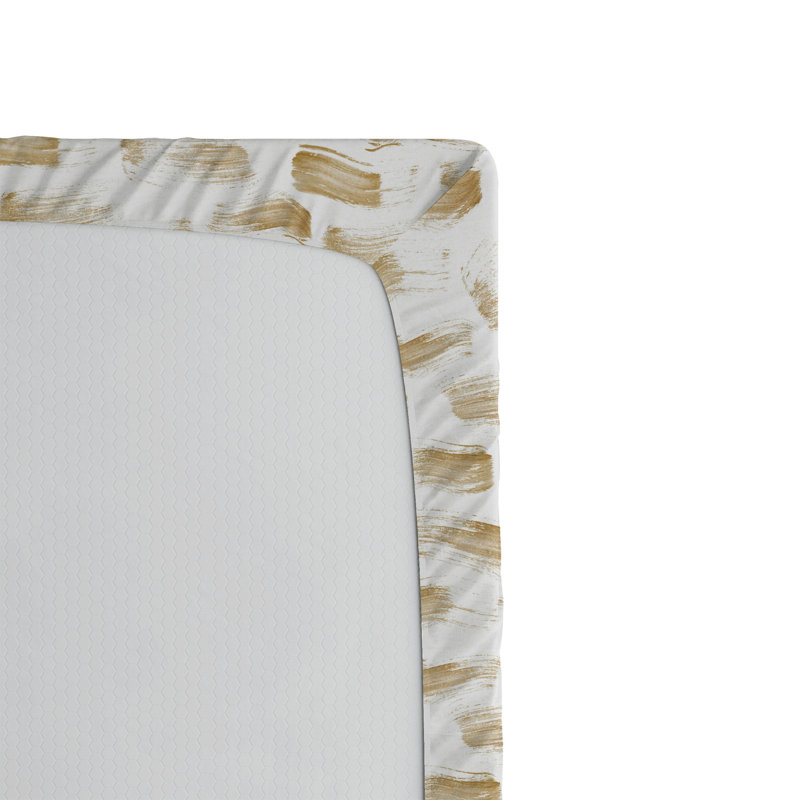 Drap-housse Ambesonne, Blanc, brun pastel / abstrait, Drap-housse simple TG