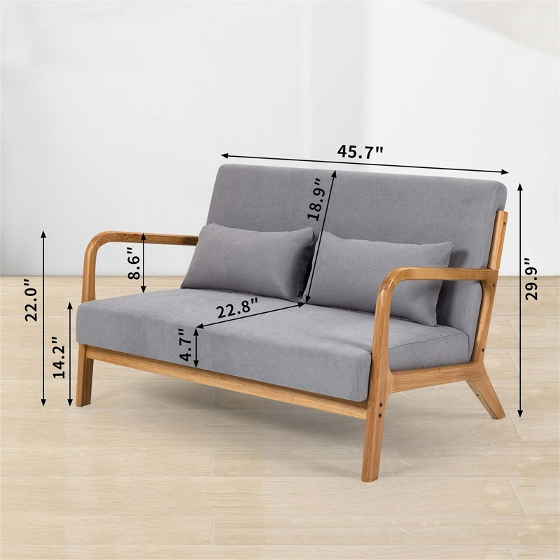 Upholstered 45.7'' Sofa, Light Gray