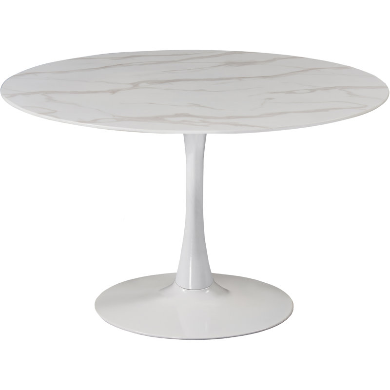 Table de salle à manger Holly Sevinc, Blanc, L 48 po x L 48 po