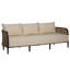 Havana 86" Wide Outdoor Wicker Patio Sofa with Cushions-472779534-472784464-465768269