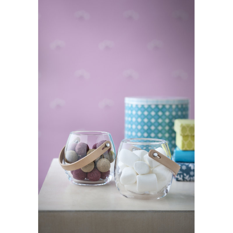 Glass Jar, 3.9" H x 4.3" W x 4.3" D