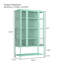 Modern Steel Display Cabinet with 3-Sided Glass and Integrated LED Lighting-129159029