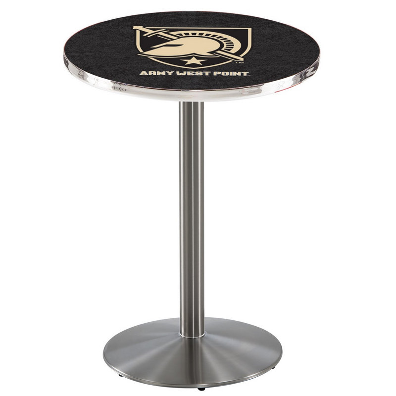 Round Metal Base Dining Table, Stainless Steel, US Military Academy