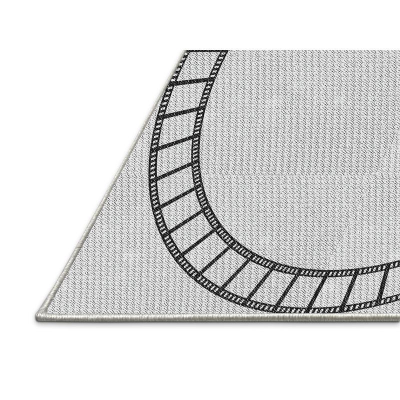 Tapis zone gris clair à motifs, Rectangle 8 pi x 10 pi