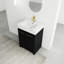 Meuble-lavabo moderne de 24 po avec lavabo en résine, porte à fermeture en douceur, châtaignier noir, - finition, charnières de rangement spacieuses, concept de design luxueux, spacieux-418529192