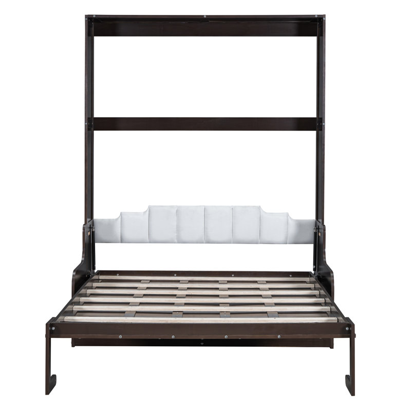 Grand lit escamotable mural avec coussin | Lit mural pliable peu encombrant pour chambre d'amis, bureau personnel, appartement, espresso
