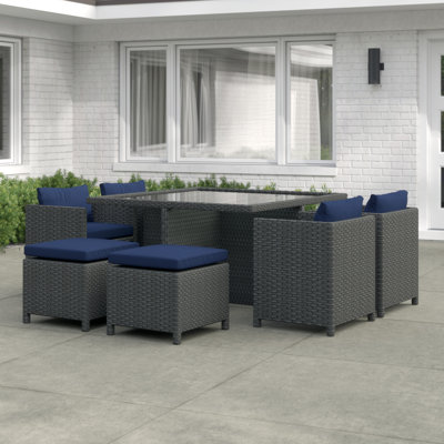 Stopover 9 Piece Outdoor Patio Sunbrella Dining Set
