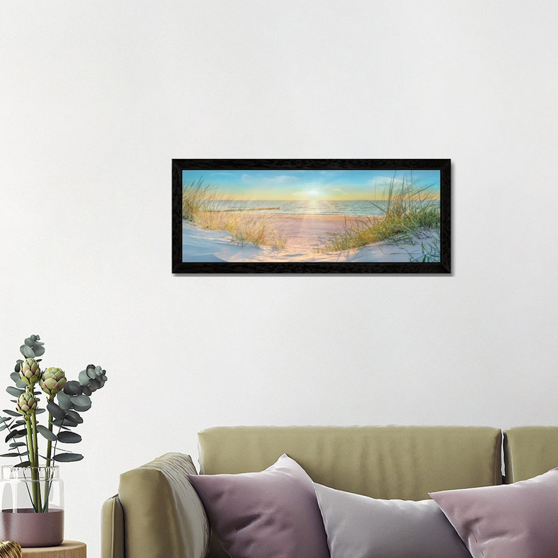Waiting For Me by Mike Calascibetta - Floater Frame Panoramic Print on Canvas, 30.48 cm H x 91.44 cm W, Black Framed