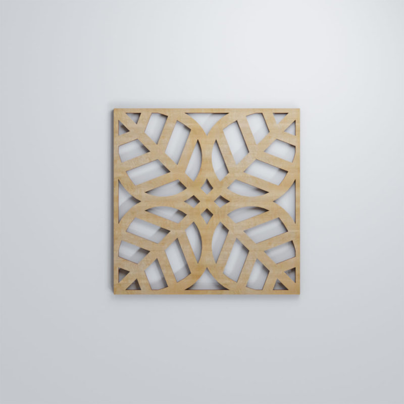 Panneaux muraux décoratifs en bois Garland, Jaune, H 7 3/8 po x l 7 3/8 po x P 1/4 po