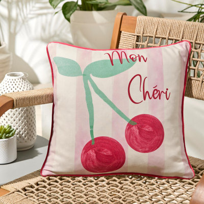 Cherry Pink Square Throw Filled Cushion