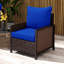 Coussin de chaise de patio et coussin de dossier, 4 bleu marine, zone de confort extérieur bleu, mobilier 4, assise confortable