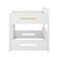 Lit superposé grand sur grand avec tablettes de rangement, prises de courant et ports USB, cadre de lit superposé en bois avec garde-corps-633511784