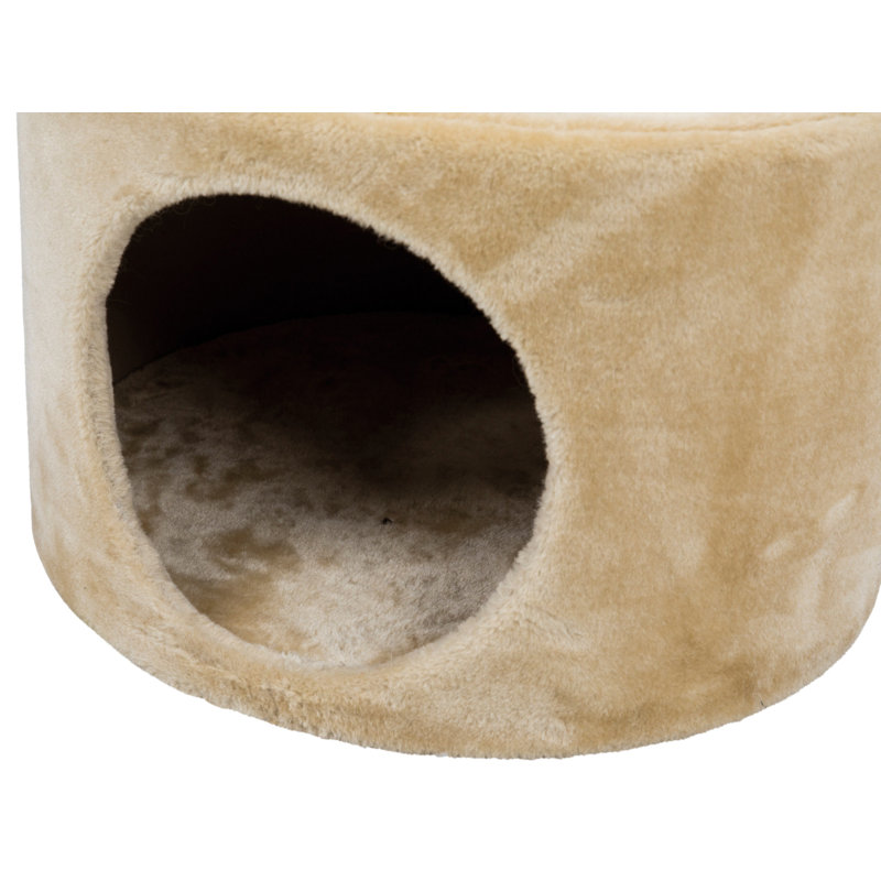 TRIXIE Oviedo 41" Cat Tree, 3-Level Cat Tower, Sisal Scratching Posts, Plush Condo, Tunnel, Platforms, Beige with Brown