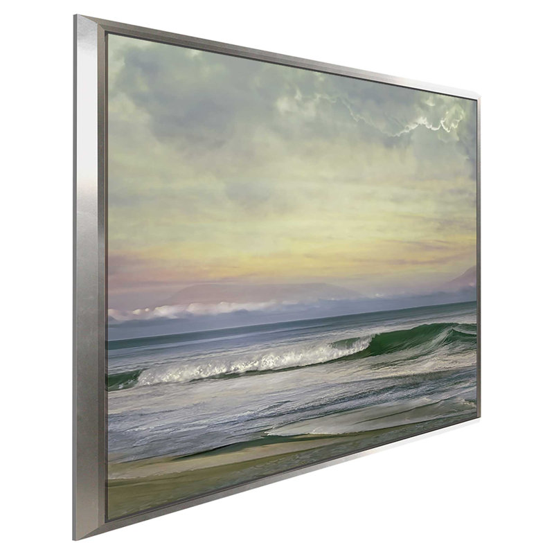 «Our View», reproduction, H 21,5 po x l 33,5 po x P 2 po, Cadre flottant argent