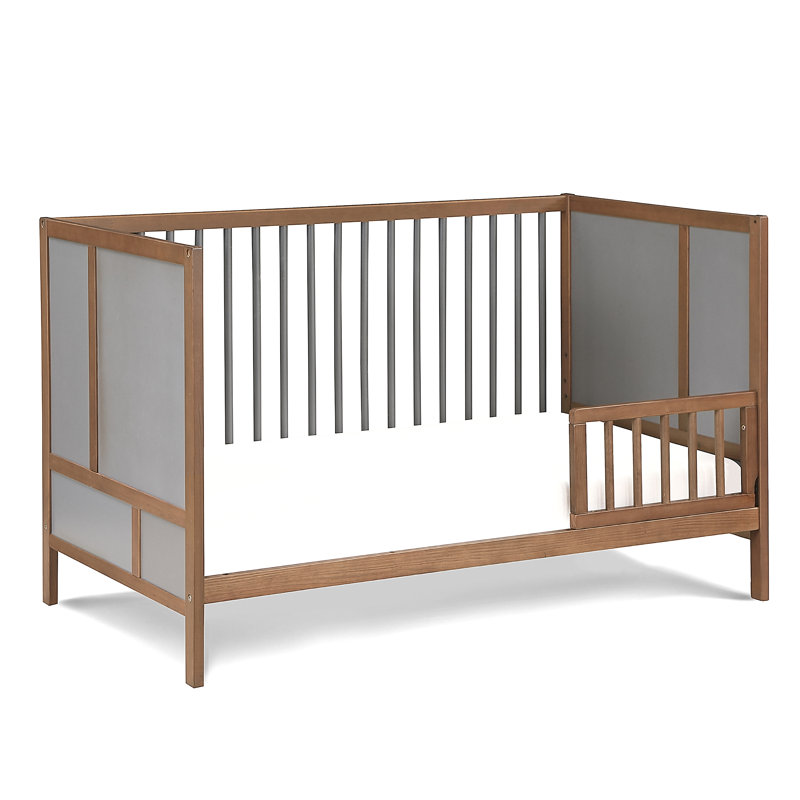 Lit de bébé 3 en 1, Brun / Gris
