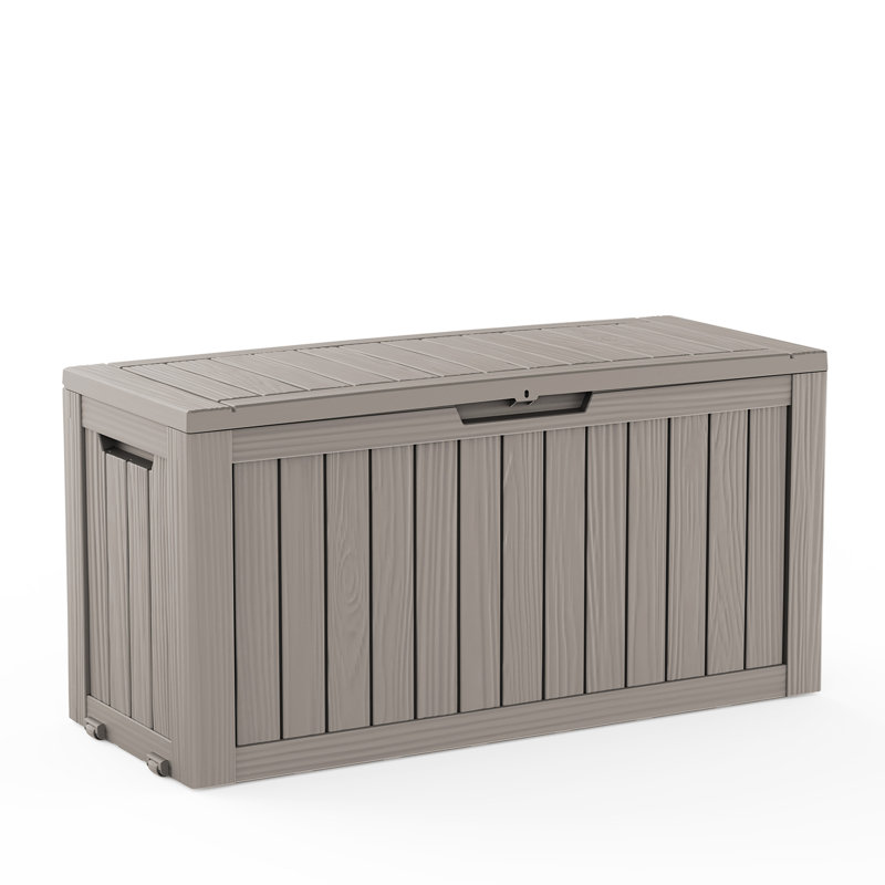  Boîte de rangement verrouillable en résine résistante à l'eau l 45,12 po Emperic Design, Gris-brun