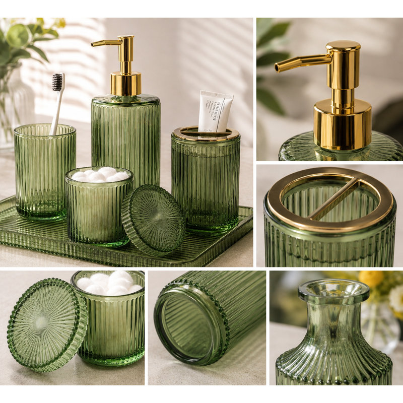 Green Bathroom Accessories 5 Pcs