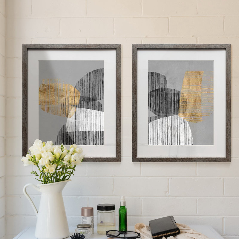 Ensemble de 3 reproductions d’art sur papier encadrée adjacentes