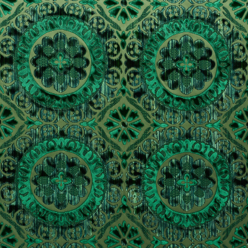 Suzani Strie Velvet Fabric, Emerald