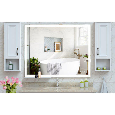 Large Led Bathroom Mirror 32X40 - Wall Mount, Fog, Touch Switch, Energy Lights Inch Stylish Appearance