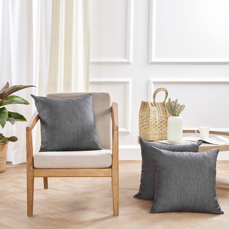 Montauk - 100% Pure Linen Pillow Cover, Charcoal Gray