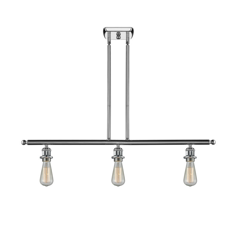 HamLake 3-Light Dimmable Island Linear Pendant, No Bulb Included, Polished Chrome, Clear