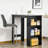 Modern Bar Table Counter Height Dining Table With 3 Storage Shelves For Kitchen, Dining Room, Living Room