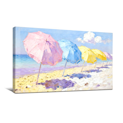 Nautical & Beach Beach Umbrellas Colorful Sky Sand Ocean