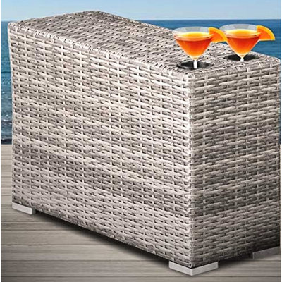Grey Mix Outdoor Table - Cup Holder, , Rust Holder Furniture Mix, Construction