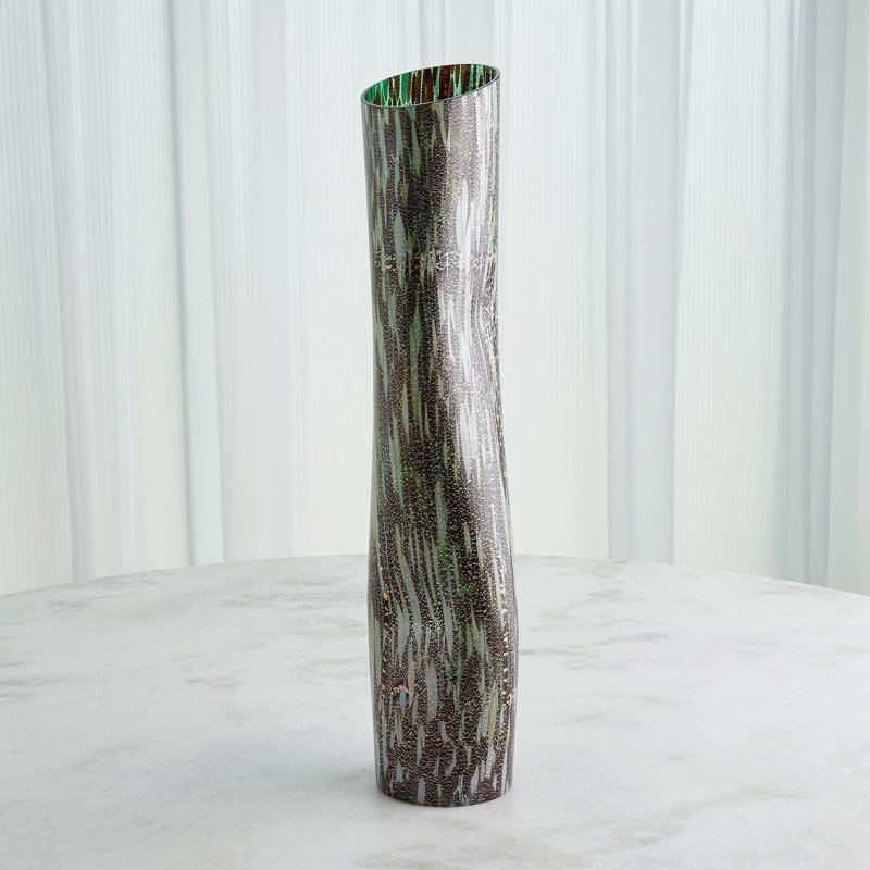 Dimple Handmade Glass Table Vase, Macchio, 25" H x 5" W x 4.75" D