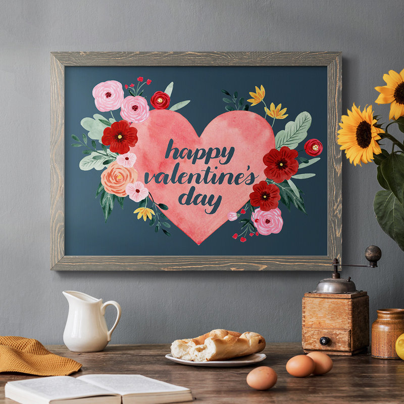Sweet Hearts Collection, peinture sur toile encadrée, Gris, H 28 po x l 42 po x P 1,5 po