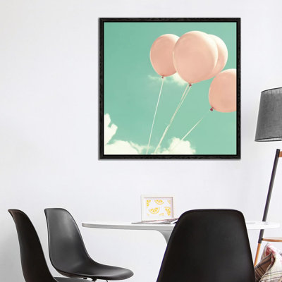 Blush Pink Balloons 1 Piece Wall Art on Canvas