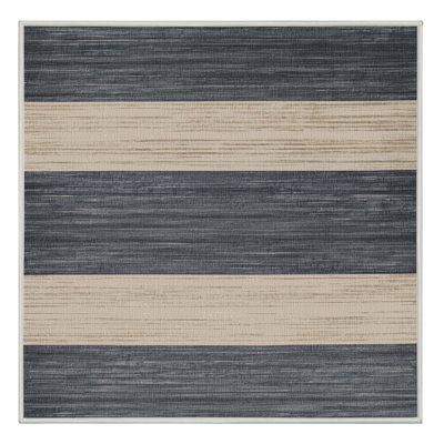 Tapis beige à rayures horizontales lavable à la machine