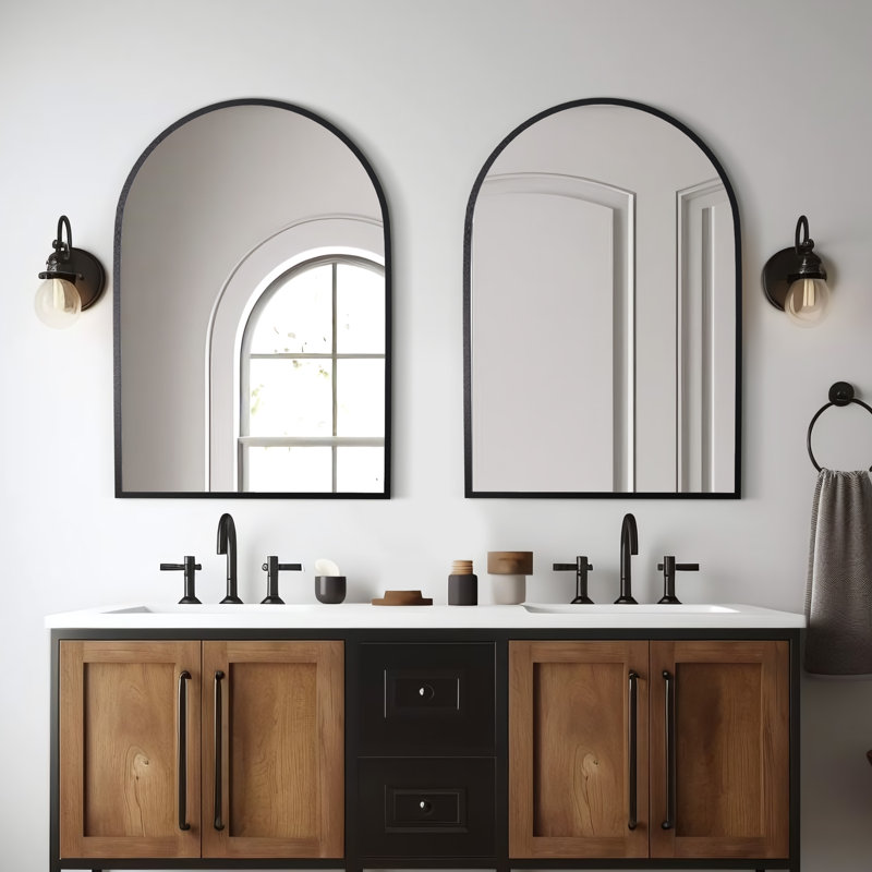 Miroir mural Margulies, H 38 po x l 26 po, Noir