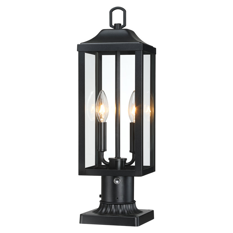 Lanterne d'extérieur à 2 lumières H 20 "Dusk to Dawn, Noir