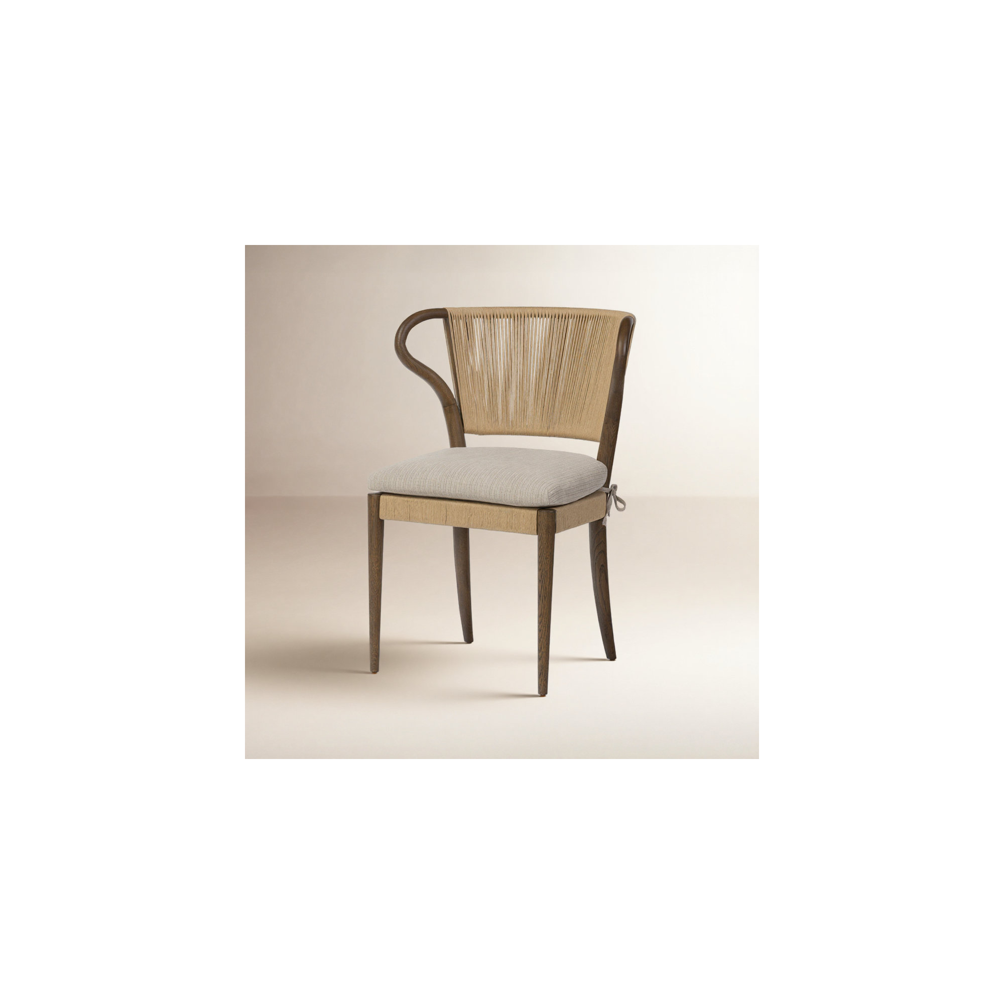 Amira Armless Dining Chair, Brown/Laine Natural