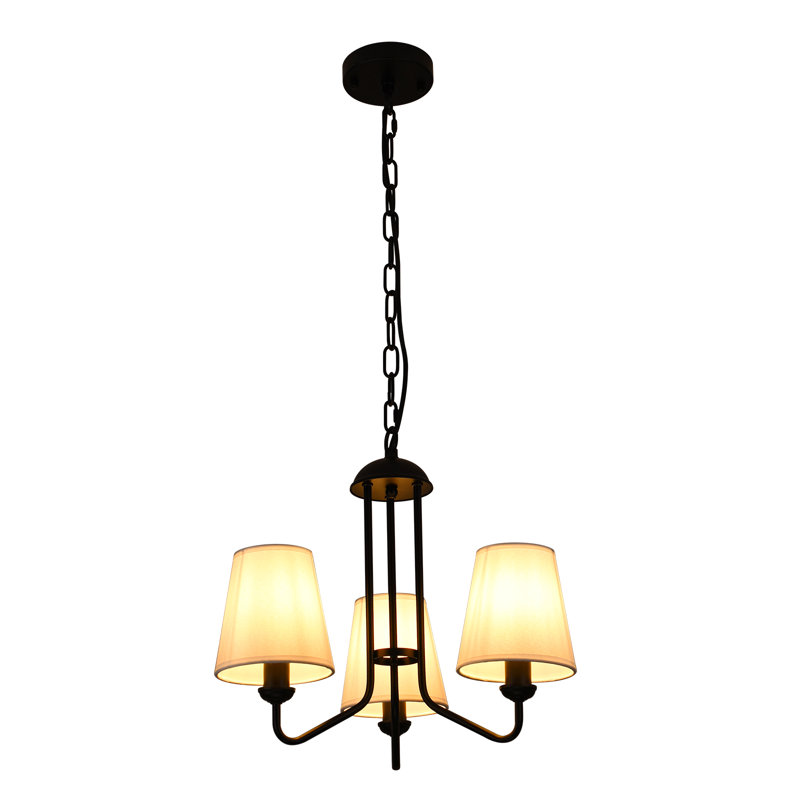 3 - Light Dimmable Classic / Traditional Chandelier, Black