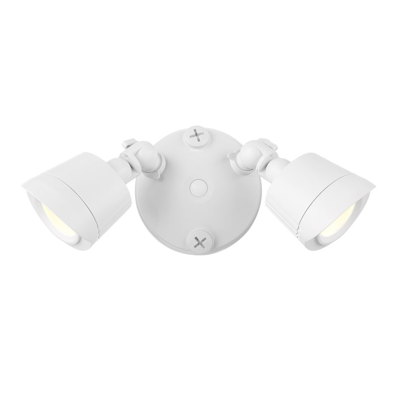 White Dual Head LED Outdoor Security Flood Light