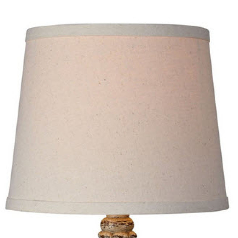 Lampe de table 19 "avec abat-jour en lin Austin, blanc vieilli