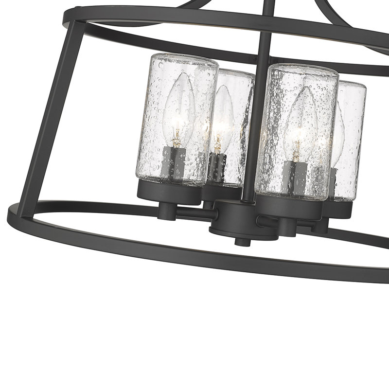 Plafonnier semi-encastré 4 lumières Errol noir mat, Matte Black